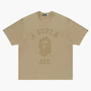 Bape X Kidsuper Garment Dye College Logo Tee Beige