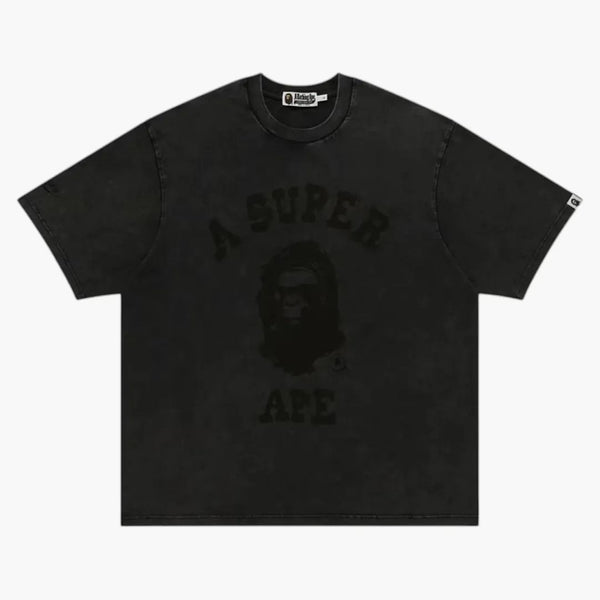 Bape X Kidsuper Garment Dye College Logo Tee Black