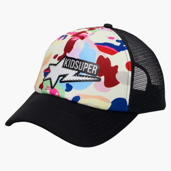Bape X Kidsuper Sta Logo Rhinestone Trucker Cap Multicolor