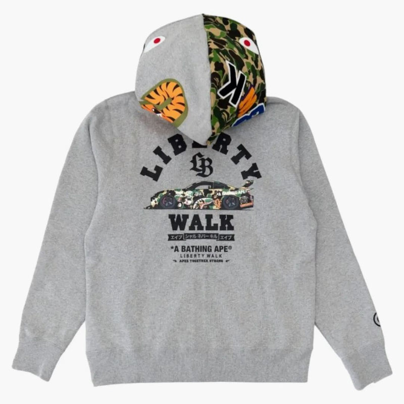 BAPE X LBWK S15 Shark Full Zip Hoodie Grey