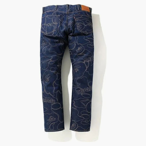 Bape X Levi's Camo 501 93 Model Indigo