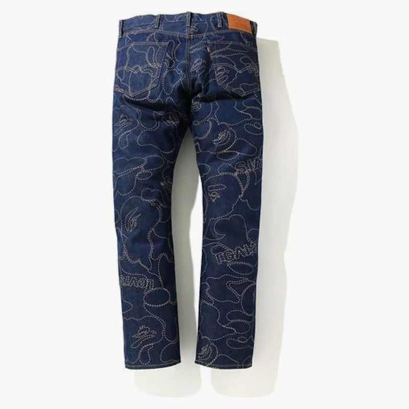 Bape X Levi's Camo 501 93 Model Indigo
