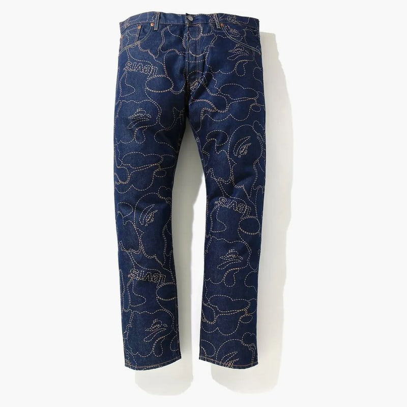 Bape X Levi's Camo 501 93 Model Indigo