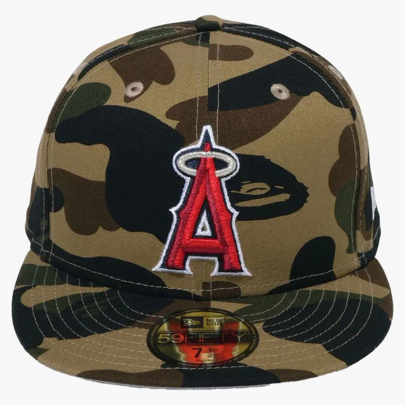 Bape X MLB New era Angels 59fifty Fitted Cap Green