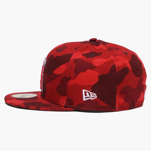 Bape X MLB New era Angels 59fifty Fitted Cap Red