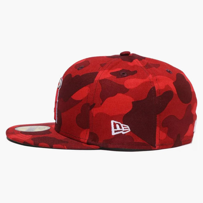 Bape X MLB New era Angels 59fifty Fitted Cap Red