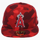 BAPE X MLB ANGELS NOVINKA ERA 59FIFTY FITTED CAP RED