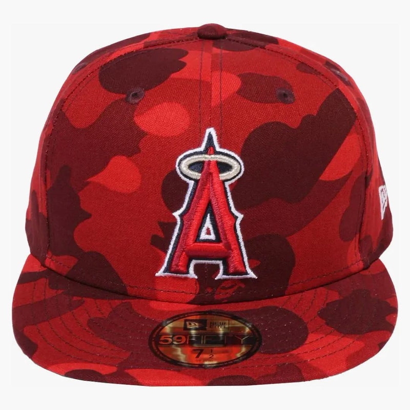 Bape X MLB New era Angels 59fifty Fitted Cap Red