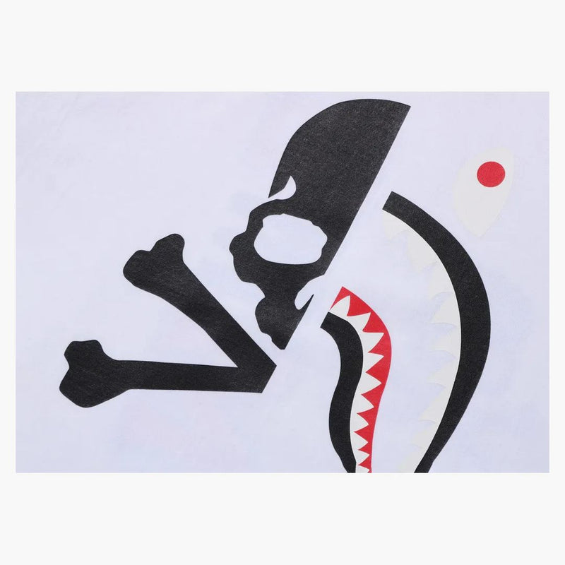 BAPE x MMJ mezzo squalo tee bianco