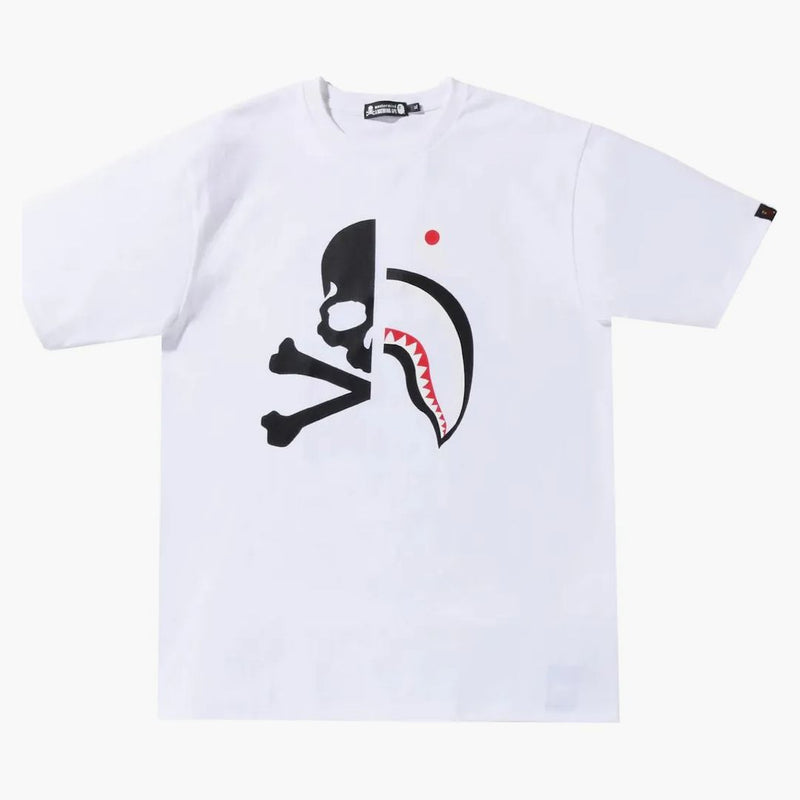 BAPE x MMJ mezzo squalo tee bianco