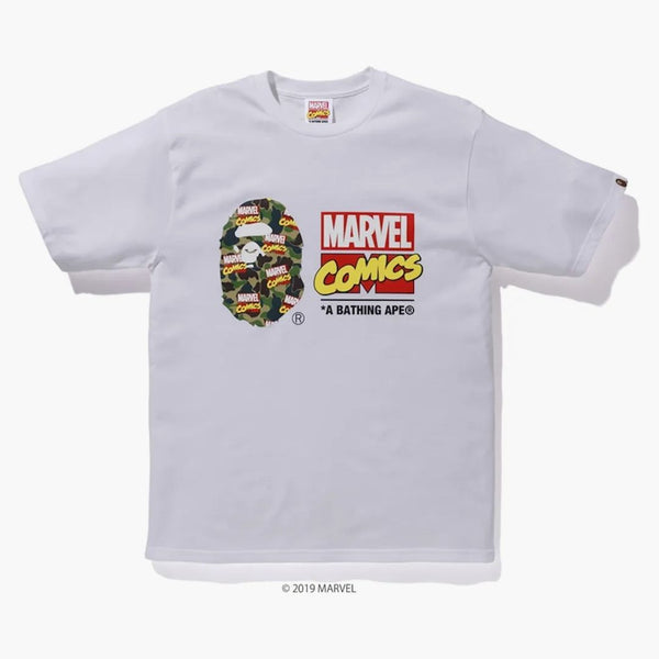 Bape X Marvel Camo Tee White