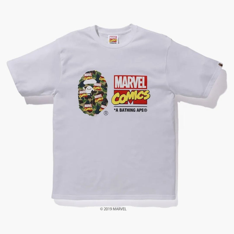 Bape X Marvel Camo Tee White