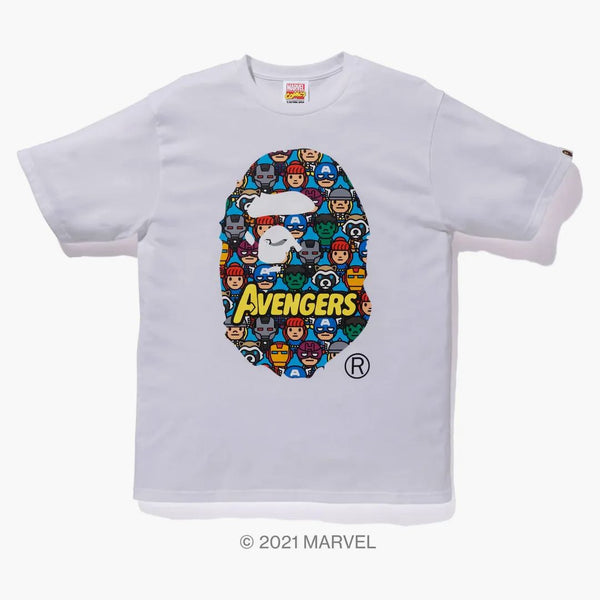 Bape X Marvel Comics Avengers Ape Head Tee White