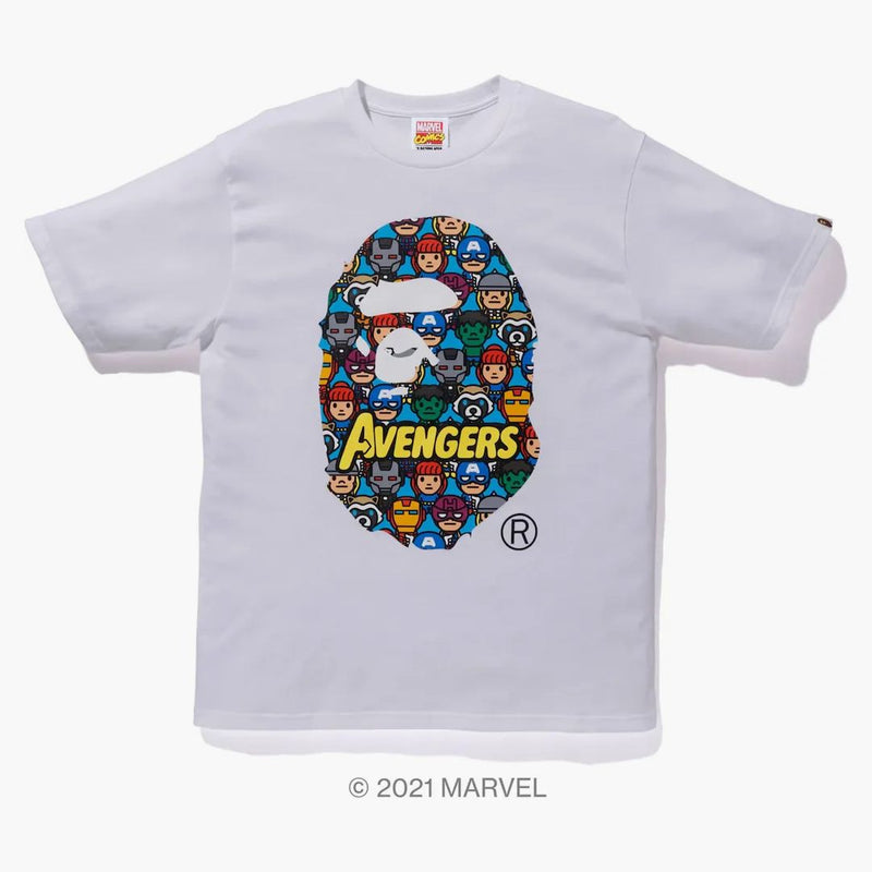 Bape X Marvel Comics Avengers Ape Head Tee White