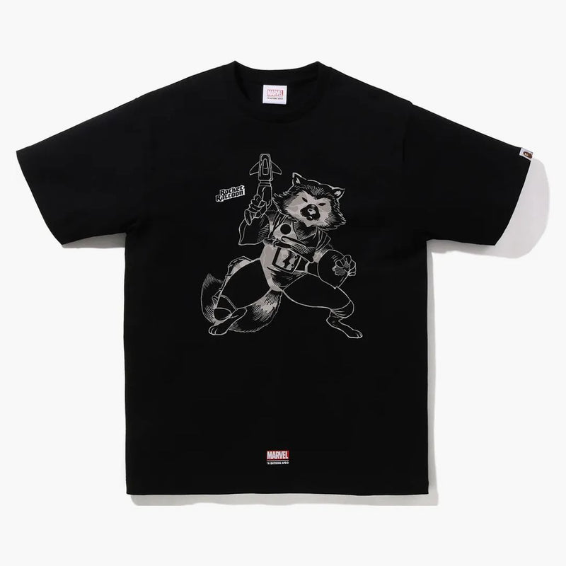 Bape X Marvel Comics Rocket Raccoon T-Shirt Black