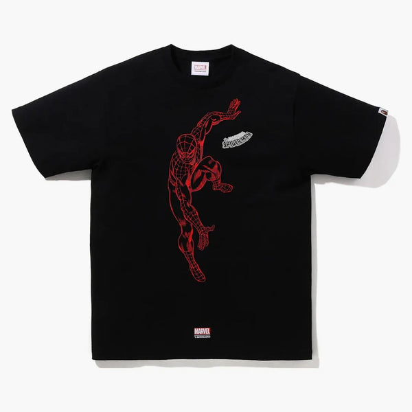 Bape x Marvel Comics Spider-Man tè nero