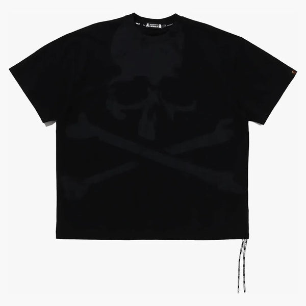 Bape x Mastermind lebka přes tisk uvolněný fit čaj černá/černá