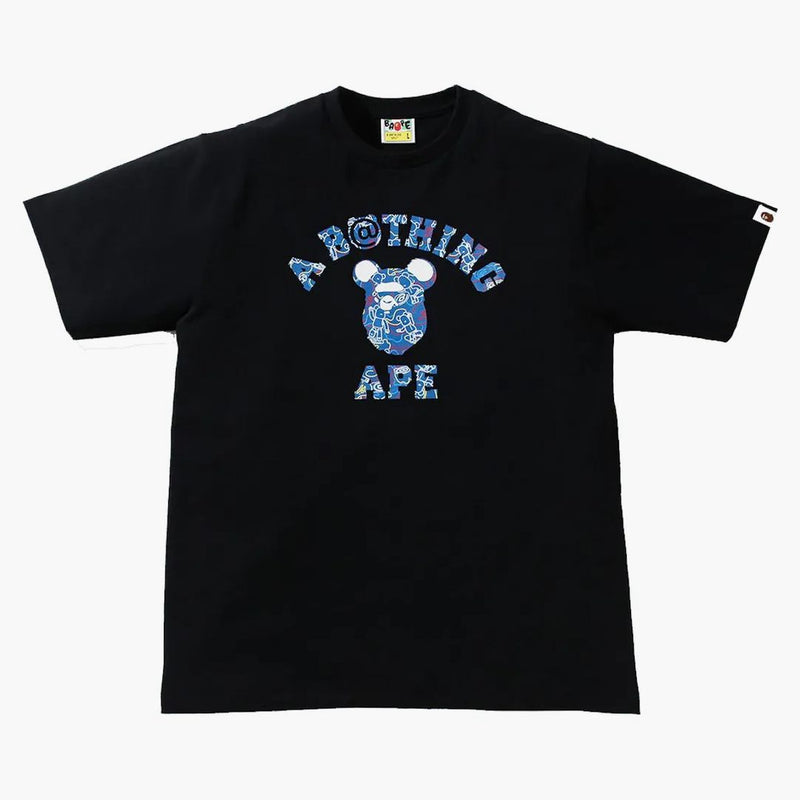 BAPE X Medicom Toy Bearbrick Camo Bear College Tea Black