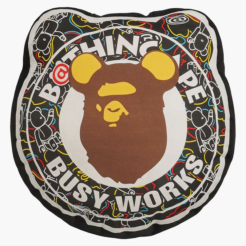Bape X Medicom Toy Bearbrick Camo Bear Cushion Black