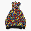 Bape X Medicom Toy Camo Bear Shark Full Zip Hoodie Multi
