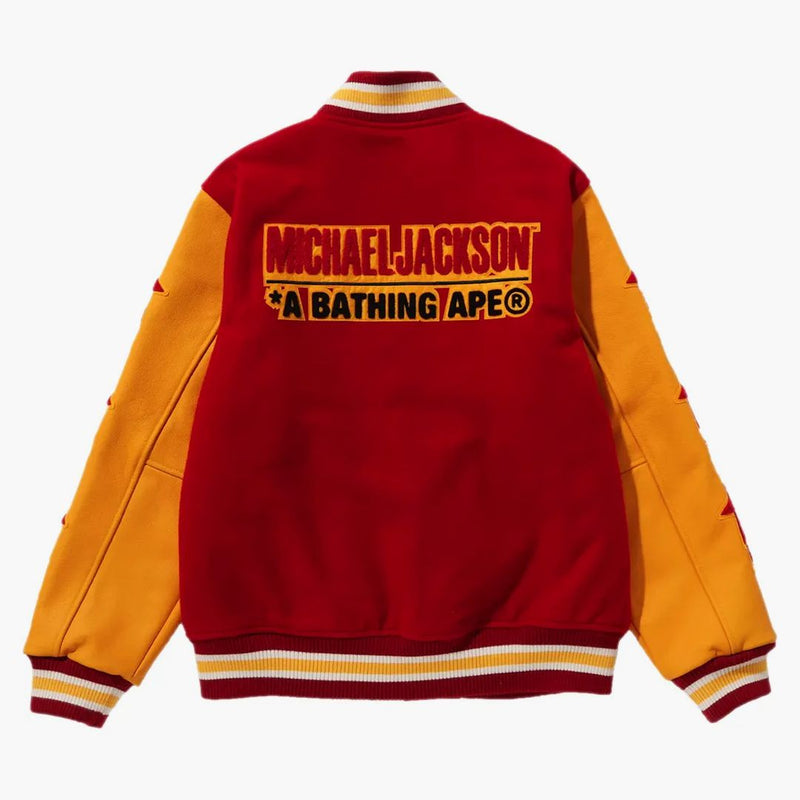 Bape X Michael Jackson Varsity Jacket Red