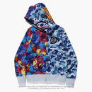 Bape X Mika Ninagawa Bear Shark Full Zip Hoodie Blue