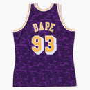 Bape X Mitchell & Ness Los Angeles Lakers Jersey Purple