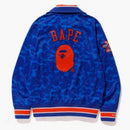 Bape X Mitchell & Ness Mets Jacket Blue
