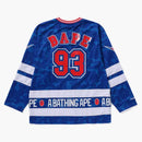 Bape X Mitchell & Ness NHL New York Rangers Mesh Hockey Jersey L/S Tea Blue