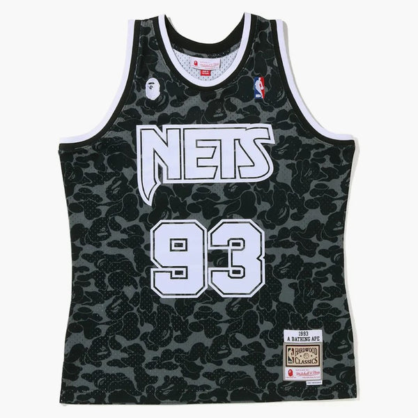 Bape X Mitchell & Ness New Jersey Nets Jersey Black
