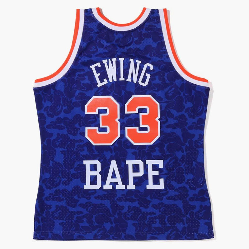 Bape X Mitchell & Ness New York Knicks Ewing Jersey Blue