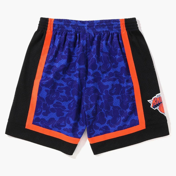 Bape X Mitchell & Ness New York Knicks Shorts Blue