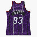 Bape X Mitchell & Ness Raptors Camo Basketball Swingman Jersey Purple