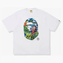 BAPE X Monkey 47 Ape Head Tee White Blue