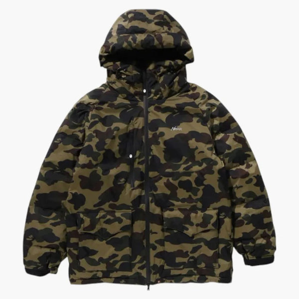 Bape X Nanga 1st Camo Aurora Tex Down Jacket Green
