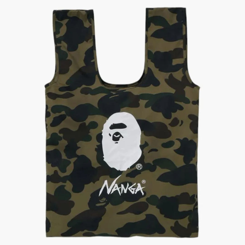 Bape X Nanga 1st Camo Pocktable Eco Bag Green