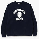 Bape X Neighborhood Relaxed Fit Crewneck Sweatshirt Navy