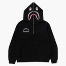 Bape X Neighborhood Two Face Half Zip pullover Hoodie Black