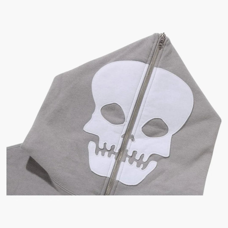 BAPE X OKOUKOOTOR TWO FACE FACE HALT ZIP PULLOR SUPLORE COCKEDY Grey