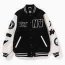 Bape X Neighborhood Varsity Jacket Black White