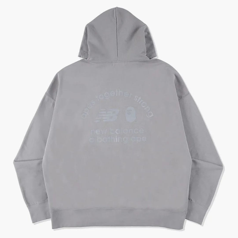 Bape X New Balance Ape Head Reflective Hoodie Gray