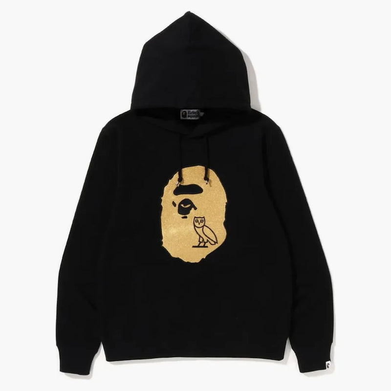 Bape X Ovo Ape Head Pullover Hoodie Black Gold