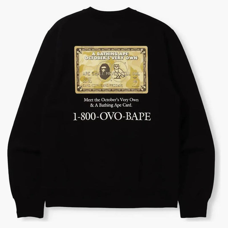 Bape X Ovo Card Crewneck Black