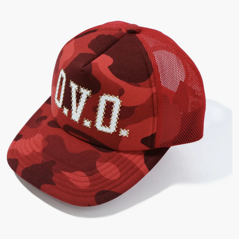 BAPE X OVO Color Camo Mesh Capa roja