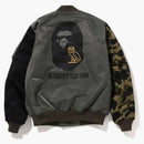 Bape X Ovo Loose Fit Ma-1 Jacket Olive Drab