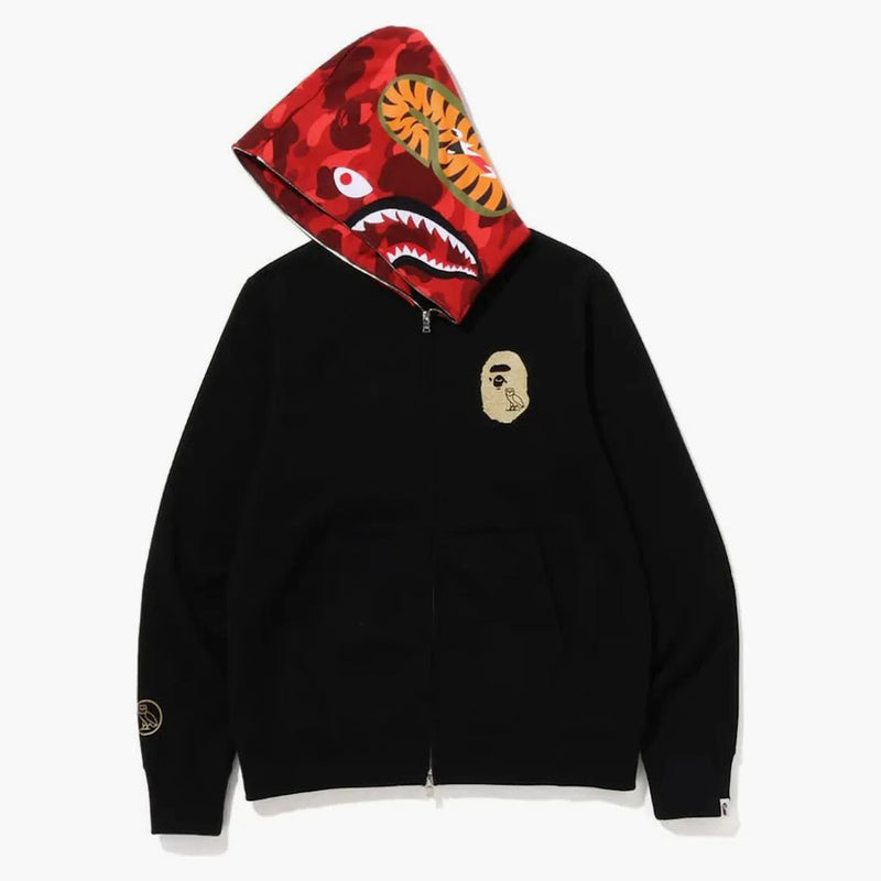 Bape X Ovo Shark Full Zip Hoodie Black