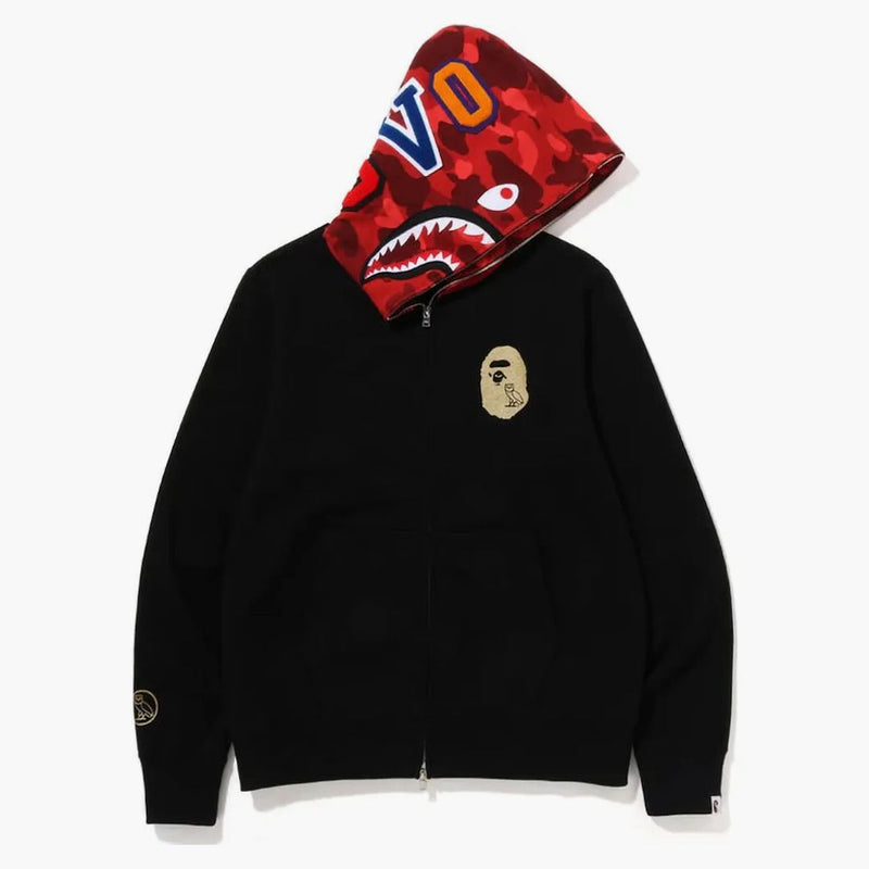 Bape X Ovo Shark Full Zip Hoodie Black