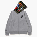 Bape X Ovo Shark Full Zip Hoodie Gray