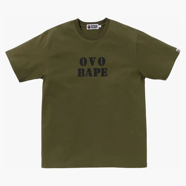 Bape X Ovo Stencil Logo Tee Olivedrab