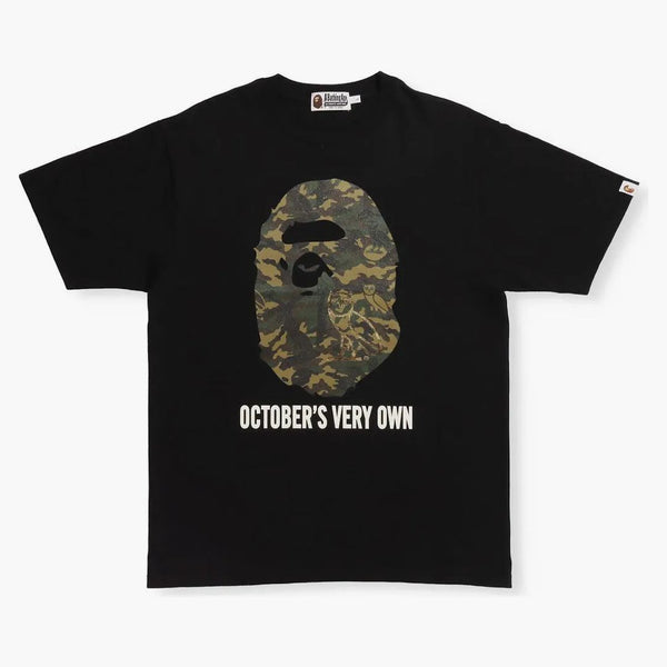 Bape X Ovo Woodland Camo Ape Head T-shirt Black